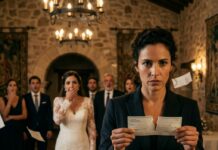 Mi hermana bloqueó la puerta y se burló: «En las fotos de mi boda no hay lugar para gente gorda.» Saqué el cheque de 20.000 dólares y lo rompí en pedazos diminutos. Que te diviertas pagando a los proveedores, empezando por el lugar…