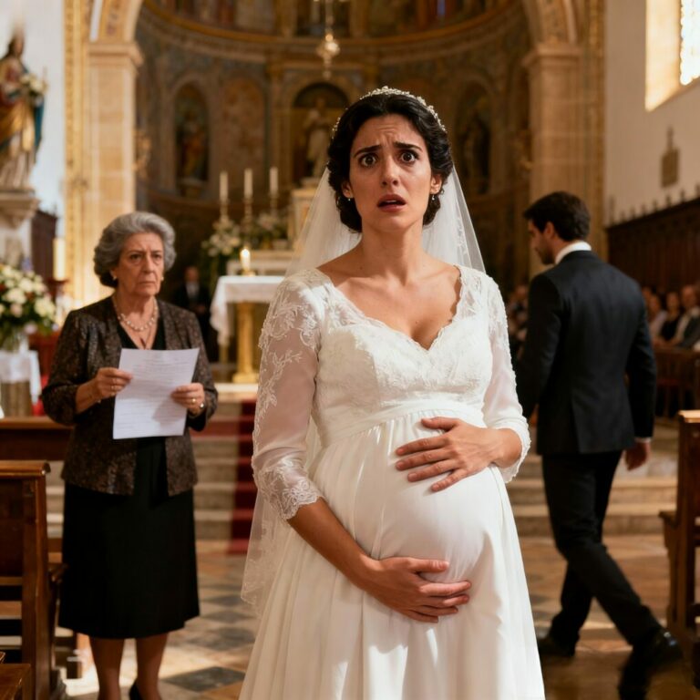 Estaba de pie en el altar cuando mi suegra se levantó y gritó: “Ese hijo no es de mi hijo”. Sentí cómo la iglesia se quedaba sin aire. Mi prometido me miró como si ya no me conociera y susurró: “No puedo hacer esto”. Se dio la vuelta y me dejó allí, embarazada y sola. Años después, cuando mi hijo habló, el silencio fue aún más brutal.