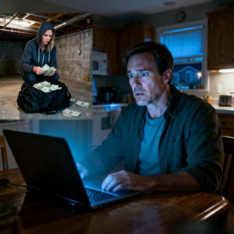 Every night after midnight, I heard the basement door creak. My wife whispered, “Don’t wait up.” One night, I followed the truth instead. I hid a camera, heart pounding, telling myself I was paranoid. When I pressed play, my hands started shaking. That black bag wasn’t empty. And what she did next made me realize… some secrets aren’t meant to stay buried.