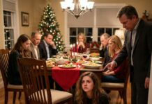 MY STEPDAD PUSHED ME AT THE CHRISTMAS TABLE: “THIS SEAT BELONGS TO MY REAL DAUGHTER, GET OUT.” I FELL TO THE GROUND IN FRONT OF THE WHOLE FAMILY, BUT WHAT HE DIDN’T KNOW IS THAT VERY NIGHT I WOULD CHANGE HIS LIFE FOREVER. WHEN HE WOKE UP THE NEXT MORNING… 97 MISSED CALLS…