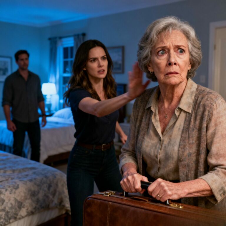 “Where are you going?” my daughter-in-law snapped, slapping my hand away from my own suitcase. “You need permission even to breathe here.” I said nothing. I just smiled. Because that night, I made a decision in silence. And when I walked into the kitchen the next morning and saw breakfast waiting for me, I knew the balance of power had shifted—quietly, permanently.