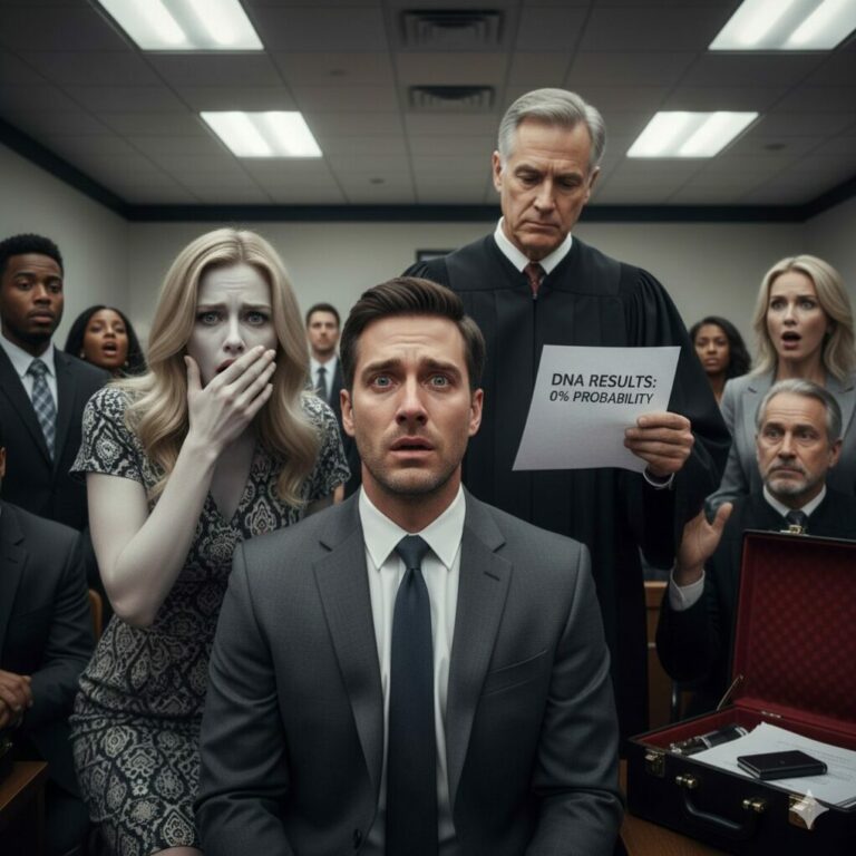 “I sat in that courtroom, my ex-wife smirking as she demanded a fortune in child support. She looked at me like I was just an ATM. Then, the judge cleared his throat, holding the DNA results. ‘Mr. Anderson, you are not the biological father,’ he announced. The room went silent. I turned to see her face turn ghostly white. I loved those kids, but I had been living a lie for ten years. Now, the real question is: who else was she hiding?”