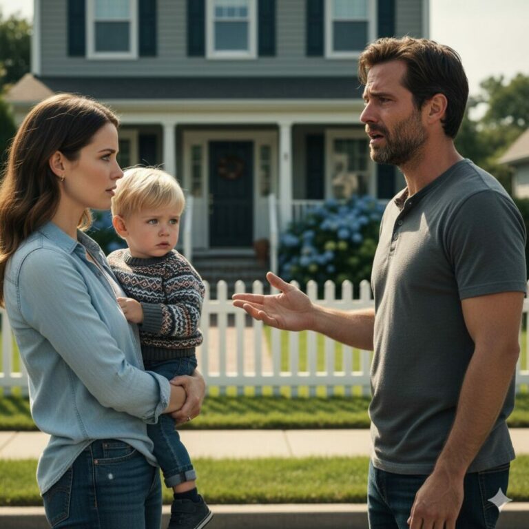 “My world shattered when my husband’s brother framed me for an affair I never had. As the family dragged me into the street, my husband looked me in the eyes and spat, ‘You’re dead to me.’ I vanished, nursing a secret that would haunt them forever. Two years later, he tracked me down, staring at the child in my arms. ‘Is that… mine?’ he trembled. I didn’t say a word—I just let the silence scream before slamming the door.”