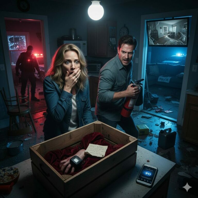 “The $890,000 inheritance felt like a dream, but my brother’s ‘gift’ turned it into a living nightmare. As I reached for the ribbon, my husband’s hand slammed onto the lid. ‘Don’t open it! Look at the seal, Sarah… can’t you see the blood?’ he hissed, his voice trembling. My heart stopped. I leaned in, and that’s when I heard the faint, rhythmic ticking from inside. What had my own flesh and blood sent me?”