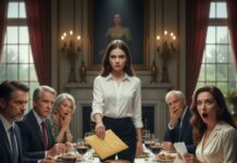 “I stood there, frozen, as my own sister sneered, ‘Adopted freaks don’t belong at our table. Get out!’ The room erupted in cruel laughter, but they didn’t know I held the ultimate card. I dropped the legal envelope, watching their smiles die. ‘Mom and Dad left everything to me. Call your lawyers; you’re evicted tomorrow.’ Their faces turned pale—their panic was the sweetest thing I’d ever tasted. But that was just the beginning…”