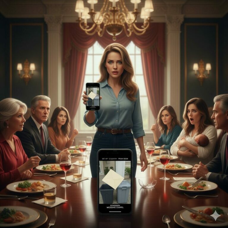 “The room went silent as Dad toasted my sister’s ‘perfect’ life. Then he turned to me with that pitying look. ‘When’s your turn, honey?’ he asked. I felt the cold sting of betrayal. ‘Seven months ago, Dad,’ I replied, my voice trembling with suppressed rage. ‘You were invited, but your favorite daughter threw the invitation in the trash.’ As his glass shattered, I realized the secrets keeping this family together were finally about to explode.”