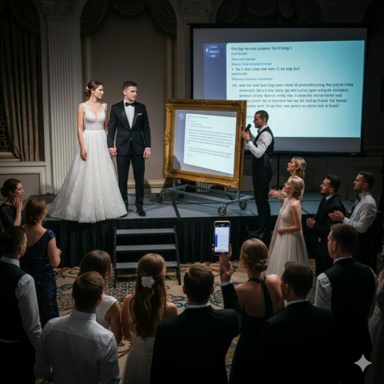 “My ex stormed into my engagement party, stole the mic, and exposed a private text I once sent him. My fiancé froze, the room buzzed with whispers—until the real screenshot surfaced. No one knew my ex wasn’t there to ruin my life… he was there to blow up his own.”