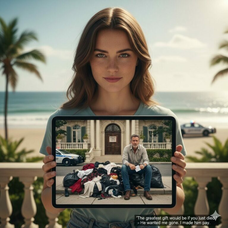 “My stepdad looked me dead in the eye and spat, ‘The best birthday gift you could give me is your funeral.’ He wanted me gone? Fine. I decided to grant his wish, but not in the way he expected. I didn’t die—I disappeared, taking every cent of my inheritance with me. As the police swarmed our house and he realized his empire was crumbling, I whispered, ‘Happy Birthday, Dad. Hope you like the view from rock bottom.’ But that was only the beginning of his nightmare…”