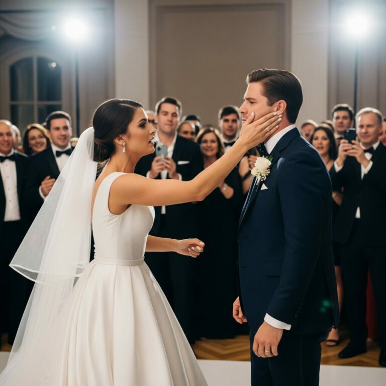 “You owe me that penthouse!” my sister hissed before her palm cracked across my face — right in front of two hundred guests at her wedding. The music stopped. People gasped. My cheek burned, but her words burned deeper. I stared at her, veil trembling with rage, wondering when I became nothing more than a prize she expected to claim.