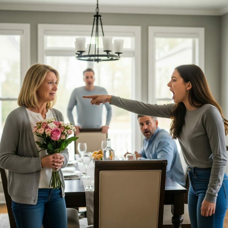 I walked into the Sunday lunch, trying to smile, when my daughter’s voice cut through the room like ice. “You no longer belong to our family. Get out of here!” she shouted. I froze, then whispered with a calm fury, “Remember this date well. Today, you didn’t just lose your mother… you destroyed your future.” Ten days later, my phone rang. Her voice trembled through the line, crying, begging for what she had lost.