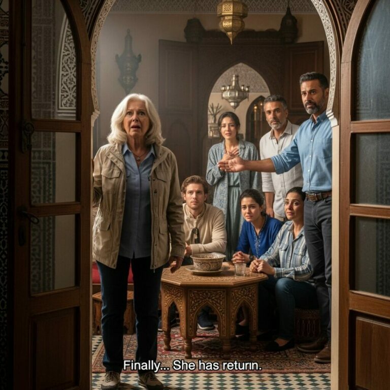 For forty years, my husband never spoke a single word about Morocco. After he died, I found a hidden envelope with nothing but an address in Marrakech. “Why would he keep this from me?” I whispered, my hands shaking. When I finally knocked on that distant door, an entire family stared at me as if they’d been waiting for decades. Then one woman stepped forward and said, “Finally… she has returned.”  And that’s when my world shattered.