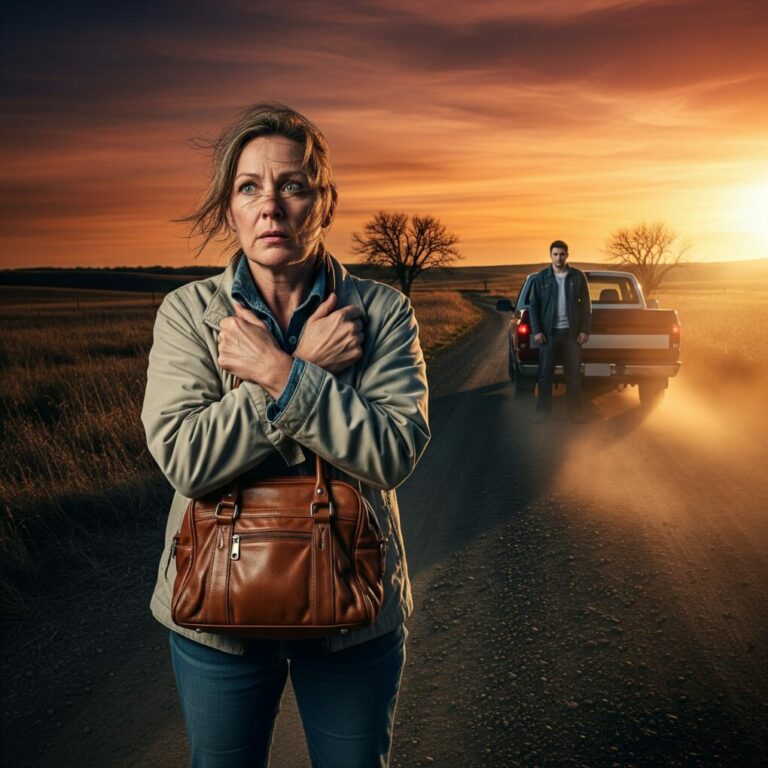 “I think this is where you get off,” my son said, voice flat, eyes cold. The car tires kicked up dust as he sped away. Bag in hand, no money, no phone. Alone—or so he thought. I swallowed the lump in my throat and whispered to the empty road, “You really have no idea what I did before he died…”