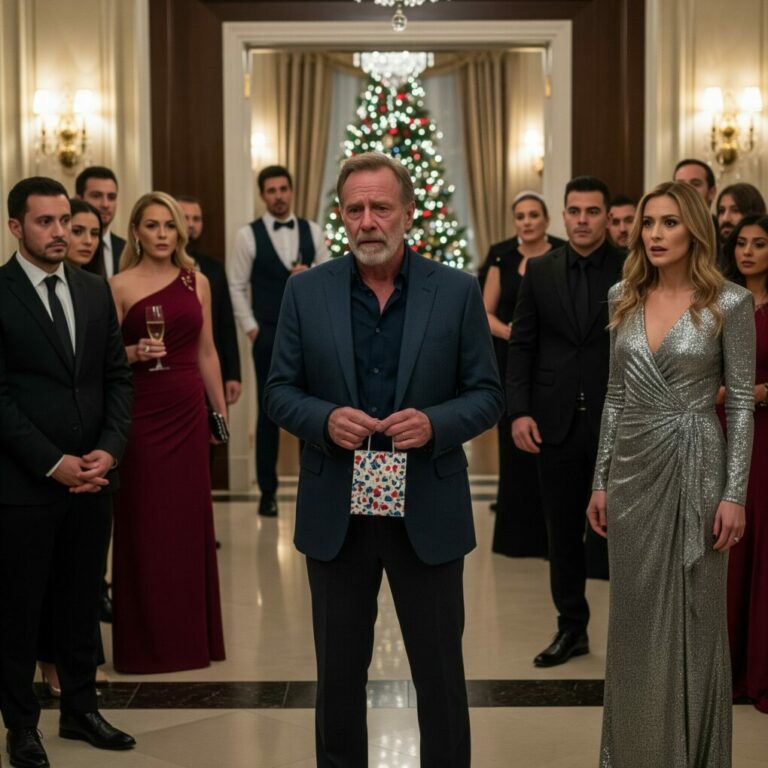 I never imagined my life would shrink to a single room above a garage after selling my house to fund my children’s dreams. Last Christmas, clutching a small gift, I walked into my daughter’s mansion. She frowned. “Sorry, this is a private event.” Something in me snapped. I stepped forward and said, loud enough for the whole room to hear, “Then perhaps they should know the truth.” The music died instantly…