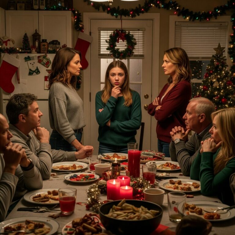 When my sister told me, “Your daughter can’t come—she’s too young,” something in me snapped. My 17-year-old just stared at me, whispering, “Mom… did I do something wrong?” I didn’t fight. I simply replied, “We won’t be attending.” But on Christmas morning, I made one tiny change to our family tradition—and the moment everyone noticed, they absolutely LOST it…