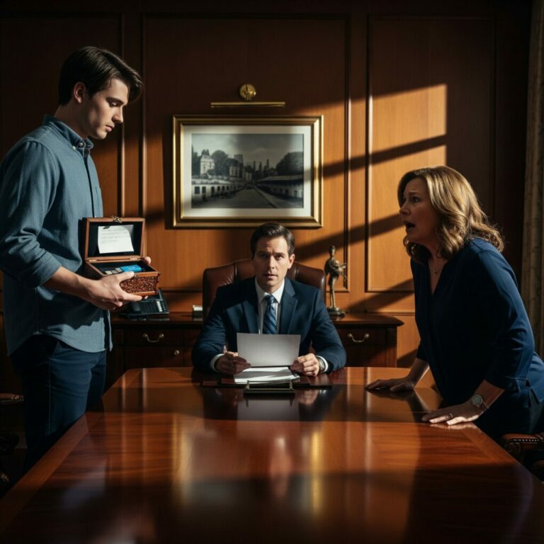 “My wealthy uncle took me in when my parents abandoned me at thirteen. Fifteen years later, at his will reading, my mother strutted in like she owned the room. ‘I’m here for what’s rightfully mine,’ she hissed. I stood up. ‘You forfeited that the day you left me.’ The lawyer’s face went white as he unfolded the final page—because none of us were prepared for what Uncle truly left behind…”