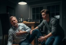 Dad’s eyes gleamed as he poured something into the wine and slid the glass toward me. “To my millionaire son,” he said, smiling like he knew a secret I didn’t. My pulse hammered. I forced a grin, murmured thanks—then swapped our glasses the second he turned away. Thirty minutes later, he clutched his chest and whispered, “W-Why…?” And that’s when I realized the truth wasn’t what I thought it was…