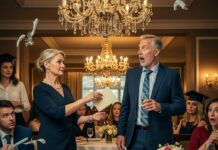 He thought he could escape with a younger woman and hidden funds, but on the day of his family’s celebration, she revealed everything calmly, leaving him shocked, exposed, and powerless to stop the consequences of his own deceit
