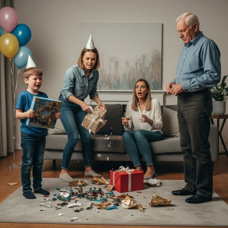 I watched in disbelief as Amy ripped apart Tyler’s birthday cake, the one Sarah had spent hours decorating. “Stop it! He’s five, not a joke!” I shouted. My mother just waved me off. Then Dad stood up slowly, his face stone-cold. “I can’t watch this anymore,” he said, pulling off his wedding ring and letting it clatter to the floor. In that instant, I realized our family would never be the same.