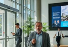 “I told the guard I was her husband. He laughed. ‘Sir, I see him every day… there he is.’ My blood ran cold. There he was—my wife’s other husband, walking through the lobby like he owned my life. For twenty-eight years, I thought I knew her. Now I knew nothing. I whispered to myself, ‘This isn’t real… it can’t be real.’ But it was. And everything I believed, everything I built, was about to crumble.”