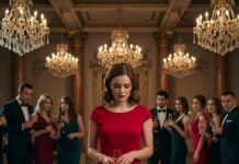 They think you’re here for the money,” she whispered, laughing behind her champagne glass. I stood there frozen at my own engagement party, realizing his family had already decided who I was. Then my phone buzzed. ‘I’m outside,’ my brother texted. Minutes later, the doors opened—and the room went dead silent. What happened next changed how they saw me forever.