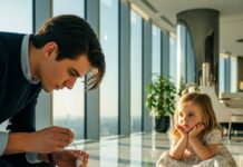 I opened the door and froze. There he was… not in a suit, not with an assistant—just holding a crayon drawing. “I came for this,” he said softly. Lily ran into his arms, squealing with joy. My heart raced. Could this man, the one I thought unreachable, really be stepping into our tiny, messy world? And more importantly… could I let him?