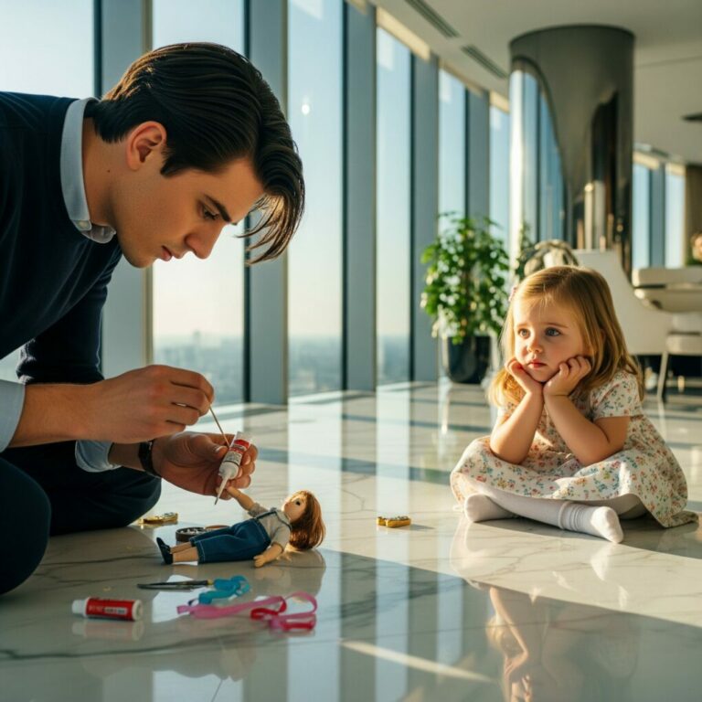 I opened the door and froze. There he was… not in a suit, not with an assistant—just holding a crayon drawing. “I came for this,” he said softly. Lily ran into his arms, squealing with joy. My heart raced. Could this man, the one I thought unreachable, really be stepping into our tiny, messy world? And more importantly… could I let him?