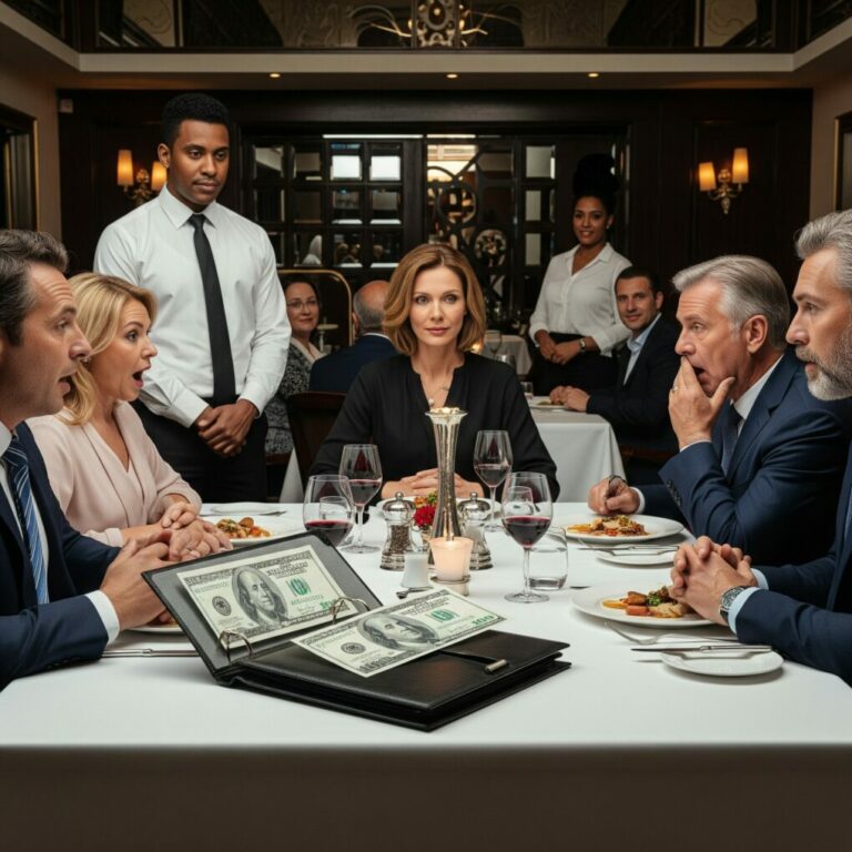 The moment my father-in-law laughed and said, “We forgot our wallets,” the entire restaurant turned to look at me. My husband whispered, “Emily… what are we going to do?” I didn’t answer. I simply smiled and said, “Relax. I planned for this.” That was the exact second I realized—tonight wasn’t about humiliation anymore. It was about exposure.