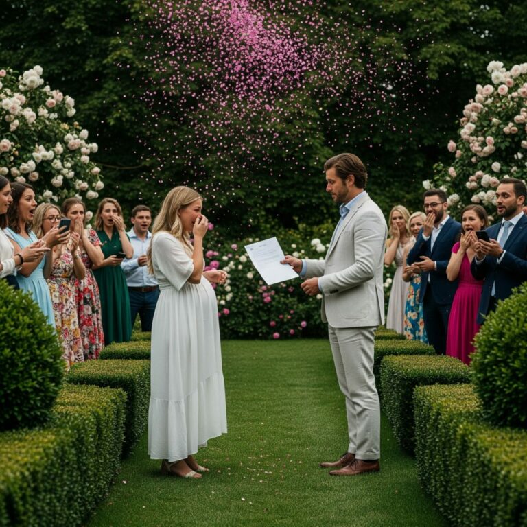 I smiled at the pink confetti as it rained down, but then Daniel handed me an envelope. “I’m leaving you. I’ve been seeing someone else,” he said, his grin cruel. Gasps filled the garden. I held my trembling hands, but a slow smile spread. “Well, I have an announcement too,” I whispered. Everyone thought today would break me—but they had no idea the truth I had been hiding.