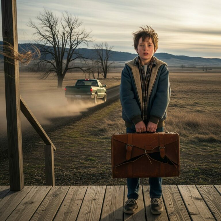 “I’ll be back soon,” my mother said, handing me a suitcase that was heavier than my body. The truck engine roared. The dust rose. They never turned around. At nine years old, standing on my grandfather’s porch, I realized something terrifying: some parents don’t come back. I didn’t know then that this moment would decide everything I’d become.
