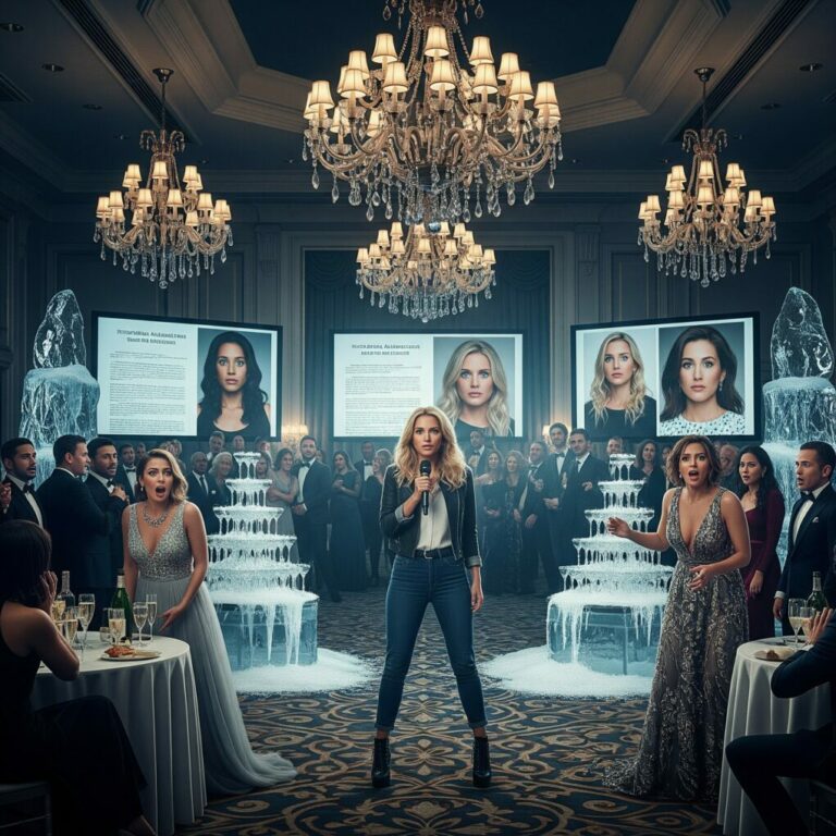 “I need everyone to look at the screen,” I said, my voice steady while my hands trembled. My brother’s fiancée screamed, “You’re lying!” The guests froze as her real name appeared in bold letters behind her. That was the moment she realized the ‘nobody country girl’ she mocked… owned the room. And this engagement party? It was just getting started.