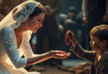 I pressed my wrist against hers, the red thread burning like fire. “This… this proves it,” I choked. She gasped, tears streaming, shaking. “Leo… my son…” The crowd backed away. Silence swallowed the room. And in that terrifying, impossible moment, I realized the world could stop, the rich and powerful could freeze, and yet love could still reach through the chaos to pull us together.