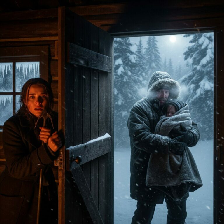 I froze with my hand on the door handle when he said, “Please… my son is dying.” The storm screamed outside, drowning my heartbeat. Every instinct told me to lock the door and step back. “I don’t help strangers,” I whispered. Then the boy coughed—weak, broken. That was the moment I didn’t know yet would destroy my old life… and build a new one.