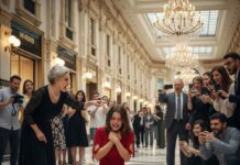 I was on my knees, crying, covering my body with shaking hands. My husband stood there—silent. “That’s where you belong,” she said, throwing my dress into the trash. Then a calm voice cut through the chaos: “Step away from my sister.” I looked up. In that second, I realized the people who broke me were about to lose everything—and they didn’t even know it yet.