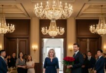 Everyone stared as I walked in alone. ‘Where’s your husband, Daisy? Did he finally leave you?’ Mia sneered. I froze, heart pounding. Then the doors opened, and Jonathan appeared, holding red roses. ‘Did you really think I’d miss this?’ he shouted, eyes locking on mine. The room gasped. I couldn’t breathe. He’d been lying about Seattle all along. My world flipped in a single heartbeat—what else was he hiding?