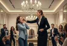 “I saw her steal it!” the manager screamed, pointing at me. My heart pounded as security moved closer, customers filming, whispering. I hadn’t stolen anything—I only touched the display. Then she leaned in and mocked me, “Call your broke boyfriend. He can’t save you.” I picked up my phone calmly. Because my husband was already on his way.