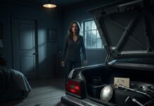 My twin sister’s body was never found, but last night I saw wet footprints leading straight to my bedroom door. I whispered, “Hannah… is that you?” No answer—just silence thick enough to choke on. When I followed the trail outside and found her locket in our father’s trunk, a tiny note inside… the first word nearly stopped my heart.