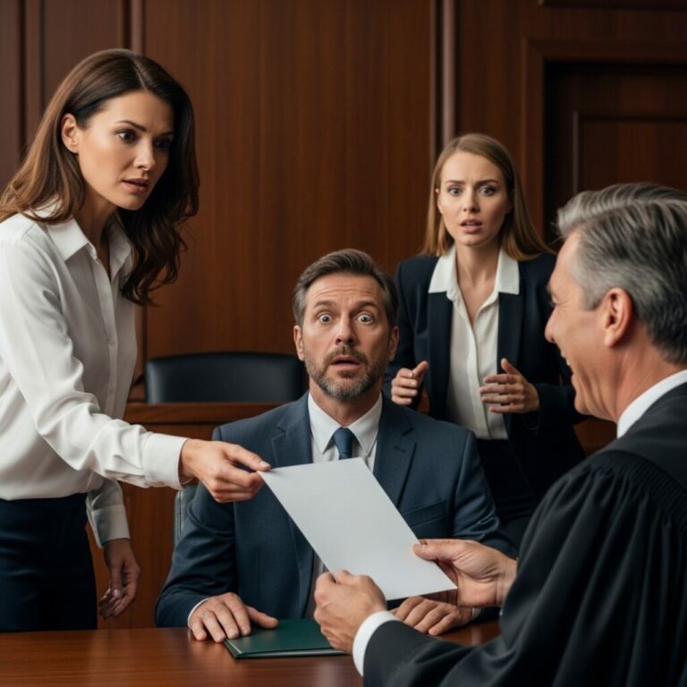 I never expected my 15–year marriage to end with my husband laughing in my face. When he wrapped his arm around his mistress and sneered, “She’s too old and dirty for me,” something inside me snapped—but I stayed silent. What he didn’t know was that I had one document that would destroy everything he thought he’d already won. And the moment the judge read it… his smile died.  You won’t believe what happened next.