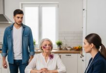 My son hit me, I kept quiet. The next morning, I cooked a sumptuous feast. He went downstairs, saw the lace tablecloth and cookies, smiled and said: “So, Dad, you finally learned”, but his face changed color as soon as he saw the person sitting at the table…