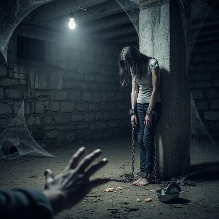 I had been dreaming of that reunion for four long years. But when I opened the basement door and heard a faint whisper—“Daddy… please…”—my heart stopped. There she was, chained to a rusted pipe, bruised, barely conscious… and the worst part? This was my parents’ house. In that moment, one question exploded in my mind—who had been living a double life: them… or me?