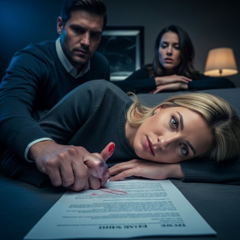 “Every night, his ‘loving’ dinners left me spinning. Last night, I spat the food into a napkin and slumped onto the floor, eyes squeezed shut. Then, I heard him dial a number. ‘It’s done,’ he whispered, his voice cold as ice. ‘She’s out. Bring the papers and the lawyer. We finally have everything.’ My heart shattered. If he thinks I’m unconscious, he’s about to find out how dangerous a ‘sleeping’ woman can be.”