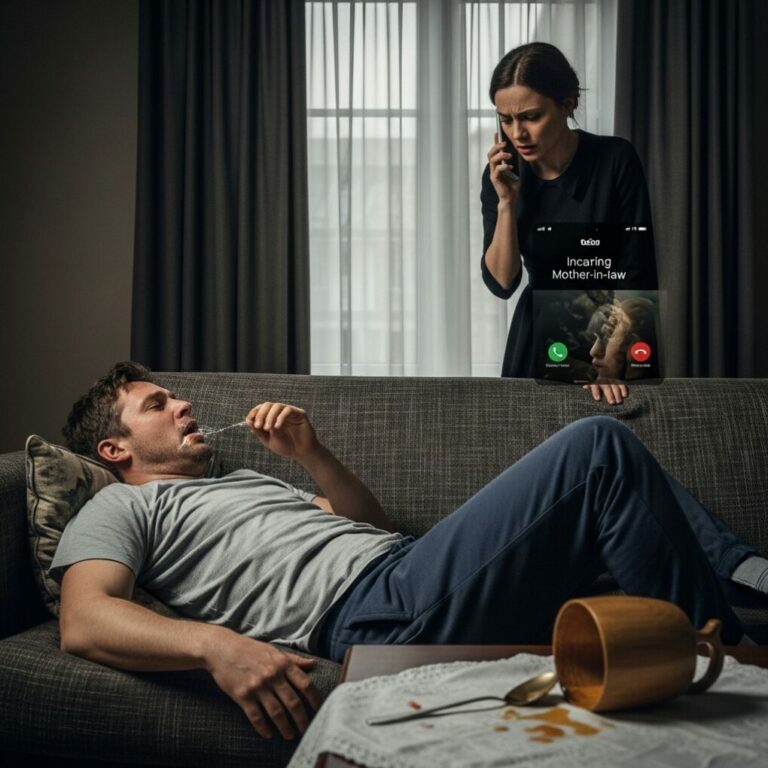 The moment my mother-in-law handed me the warm bowl and said, “Drink it, dear… it’ll help,” something inside me froze. I pretended to sip—but later, when my husband came home smirking, I handed the cup to him instead. “You first,” I said. He laughed and drank. But minutes later, he dropped to his knees, wheezing. Then her call came: “Did it work?” I picked up the phone. “Yes. Just not the way you planned.”