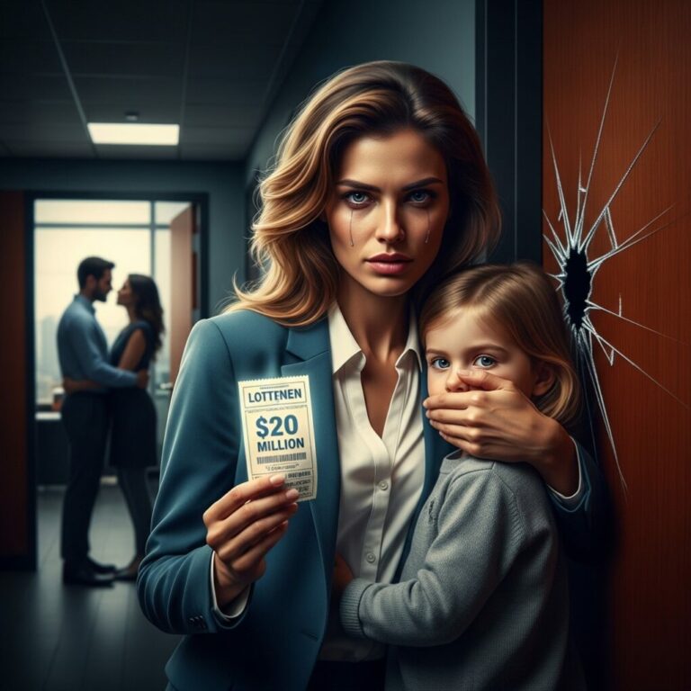 “$20 million. A life-changing ticket clutched in my trembling hand. I burst toward Mark’s office, ready to scream with joy, but his door was slightly ajar. Then, I heard it—the rhythmic gasps, the unmistakable moans of his secretary. ‘Oh Mark, she’ll never know,’ she whispered. My heart shattered, then turned to ice. I didn’t cry. I didn’t scream. I simply tucked the winning ticket away and smiled. He wants a playmate? Fine. But he’s about to find out how expensive a divorce can really be.”