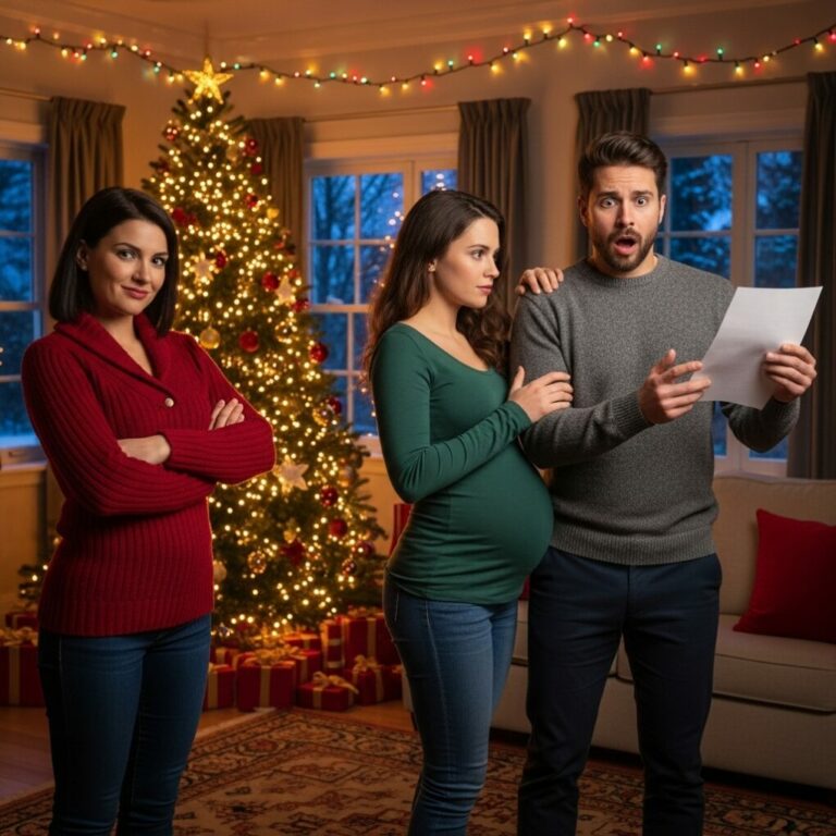 On Christmas Day, my husband openly brought his pregnant mistress home and insulted me for not being able to give him a child. I only let out a mocking laugh. While he was still feeling triumphant, I calmly took a paper from my pocket and placed it in his hand. He froze when he realized it was the test result… and I just stood there, smiling sarcastically.