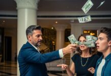 I wanted to disappear when my mother screamed, “Get out!” and threw cash at my grandfather’s face. “Please… not here,” I whispered. Everyone laughed. Everyone judged him. That night, as I helped him pack, he looked at me and said quietly, “They have no idea who paid for this trip.” My heart dropped. And that was only the beginning of what he was about to reveal.