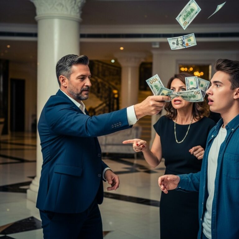 I wanted to disappear when my mother screamed, “Get out!” and threw cash at my grandfather’s face. “Please… not here,” I whispered. Everyone laughed. Everyone judged him. That night, as I helped him pack, he looked at me and said quietly, “They have no idea who paid for this trip.” My heart dropped. And that was only the beginning of what he was about to reveal.