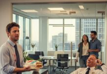 I stood in the lobby holding a birthday cake I baked at 2 a.m. “I’m here to surprise my wife,” I told the guard. He laughed. “Sir, I see her husband every day—and that’s not you.” I forced a smile… until the elevator doors opened. She walked out laughing, her hand in another man’s. In that moment, I realized the surprise wasn’t for her. It was for me.