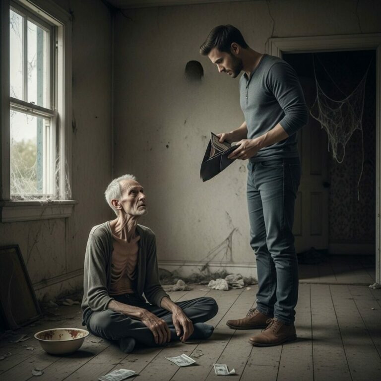 My brother found me shaking with hunger in an empty house and whispered, “You have an $8,000 pension—why are you starving?” I couldn’t answer. Behind me, my son muttered, “I gave all her money to my wife.” The room went silent. My brother slowly took off his coat—and in that moment, I realized someone was finally about to stop this.