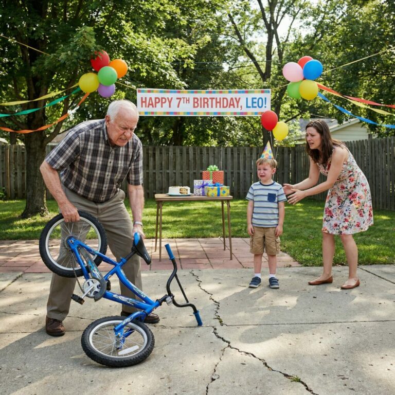 My dad smashed my son’s birthday bike to “teach him a lesson.” My mom supported him. They refused to apologize to my son. I went to my car, grabbed a baseball bat, and what I did next made my parents scream in panic. One year later, they showed up with a brand new bike as an apology. But my response left them completely sh0cked.