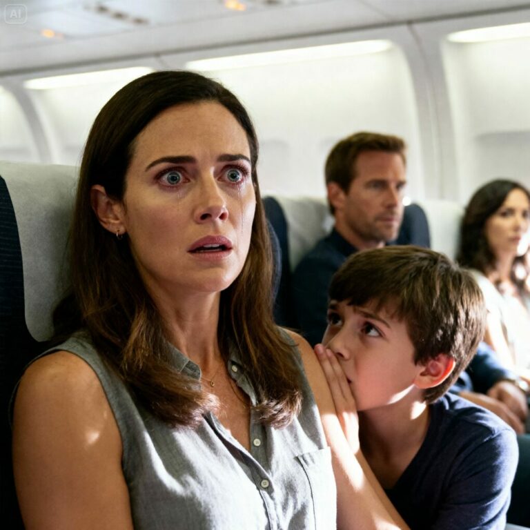 Años después de haber enterrado a mi esposo, llevé a mi hijo de viaje para empezar de nuevo. “Mamá… ¡ese es papá! ¡Pero está con otra mujer!”, susurró al verlo en nuestro mismo vuelo.