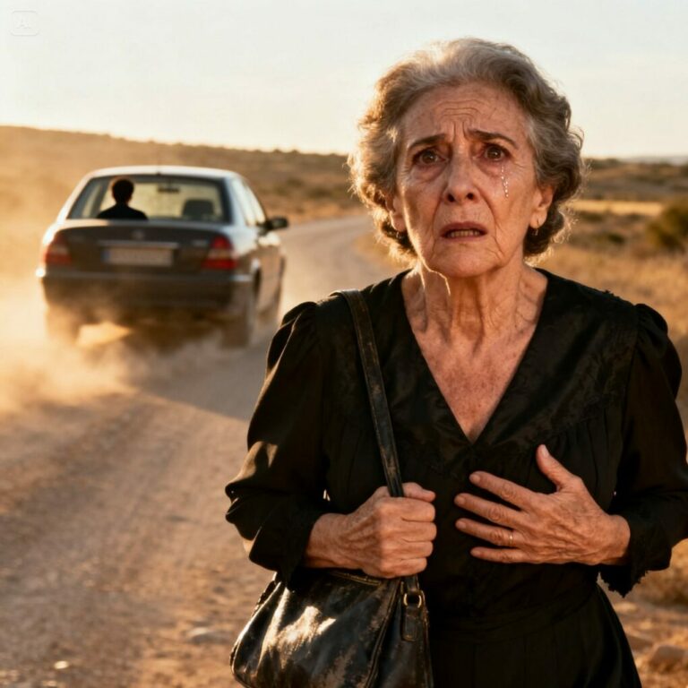 Después del funeral de mi esposo, mi hijo me llevó en coche hasta una carretera apartada y dijo: «Aquí es donde te bajas. La casa y el negocio ahora son míos».  Me quedé de pie en medio del polvo, apretando mi bolso contra el pecho, mientras se alejaba sin mirar atrás. Sin teléfono. Sin dinero.  Y fue entonces cuando lo comprendí: no estaba sola. Era libre…  Pero él no tenía ni idea de lo que yo había hecho antes de que su padre muriera…